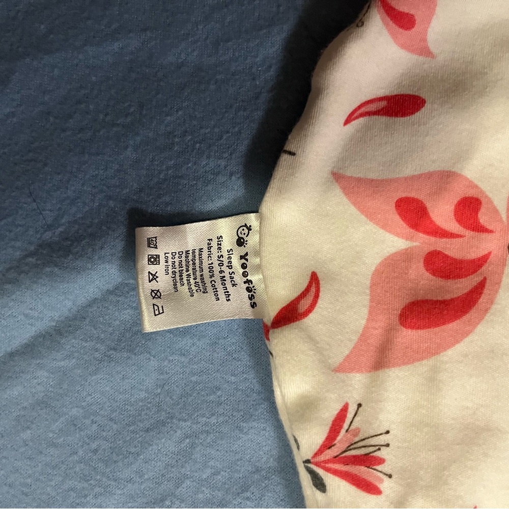Girls, Pink Sleep Sack, Small 0-6 months, 100% Organic Cotton, with 2 Way Zipper - Picture 4 of 4